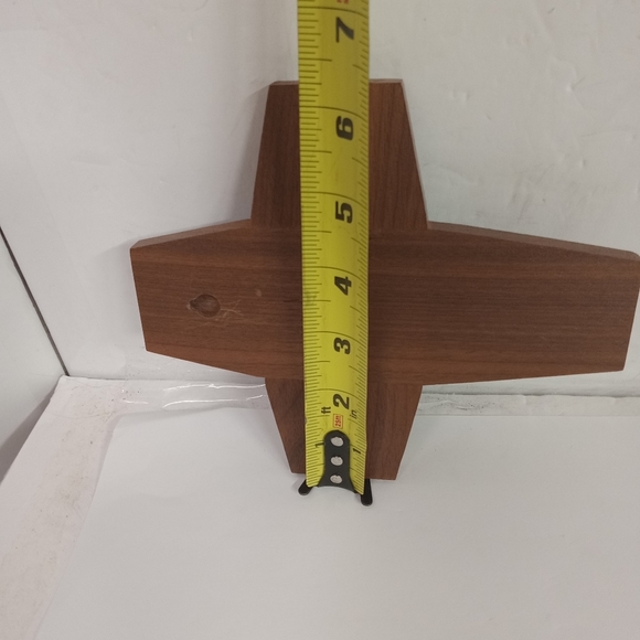 Vintage Religious Wooden Cross Plaque & Metal Ornament RARE Image - Picture 5 of 6